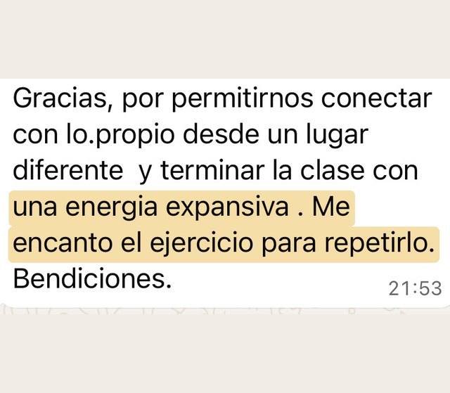 Mensaje de una alumna