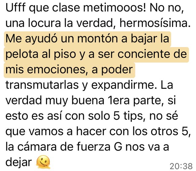 Mensaje de una alumna