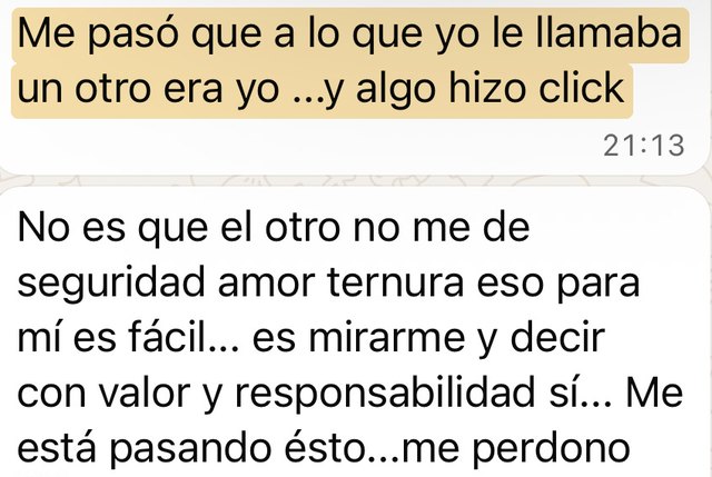 Mensaje de una alumna