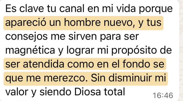 Mensaje de una alumna