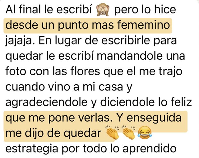 Mensaje de una alumna