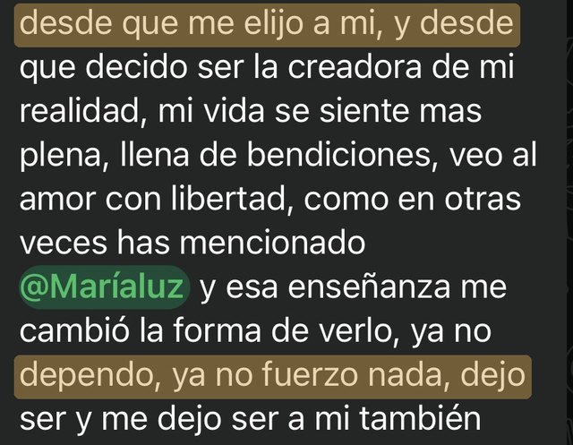 Mensaje de una alumna